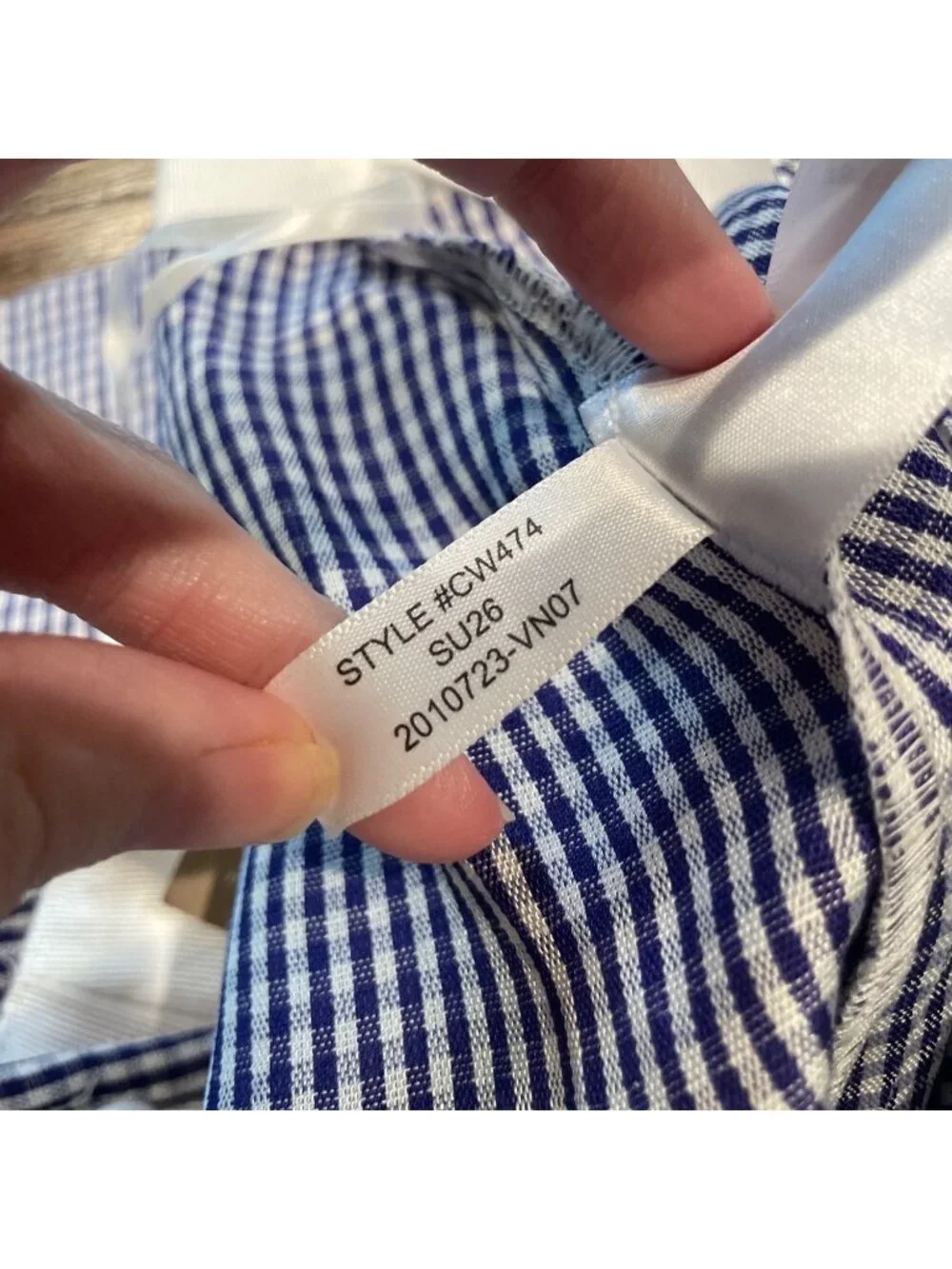 NWT J.Crew Faux Wrap Skirt Sz 6 Blue White Gingham Preppy Coastal Knee Length